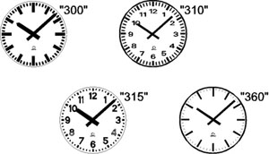 Standard Analogue Clock Face Styles